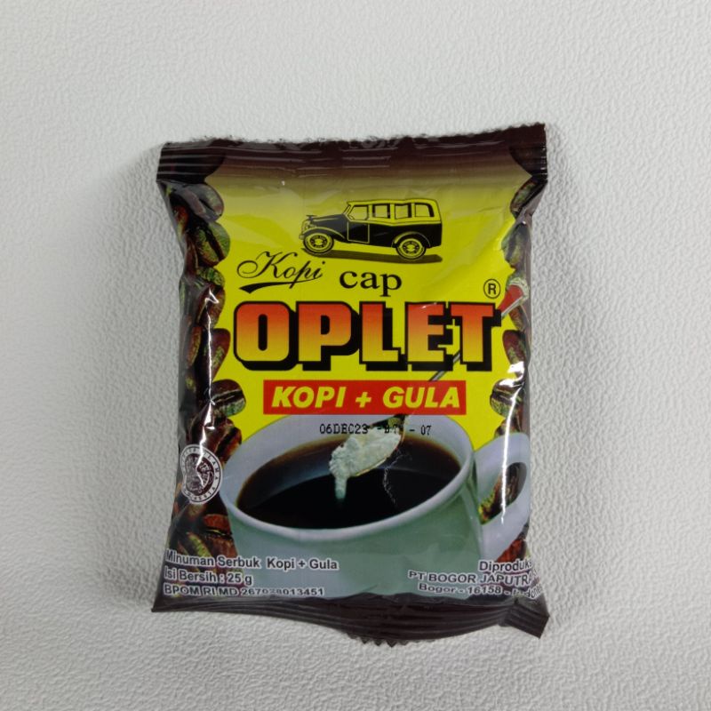 

Kopi oplet plus gula 1 pak isi 20 sachet @25gr