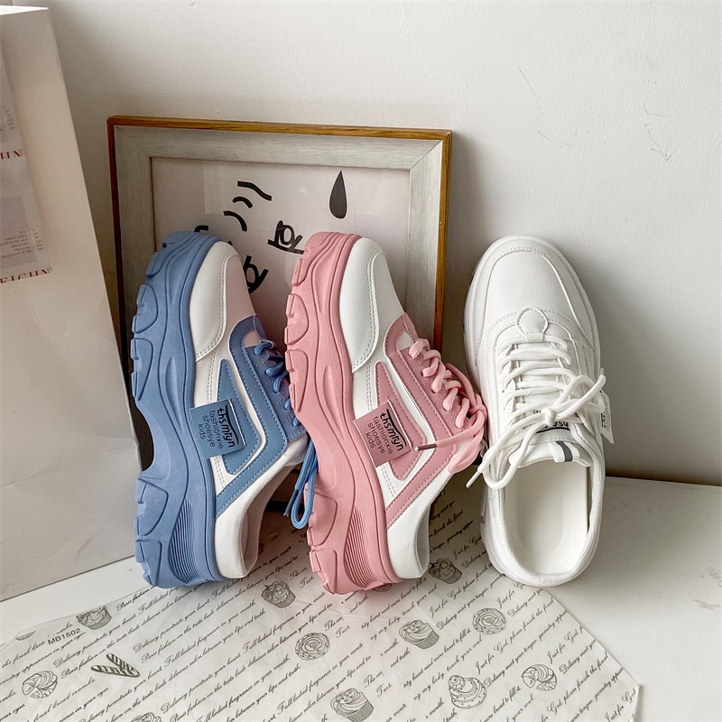 Sepatu Sneakers Wanita Wedges Slip On Fashion Korea Style Shoes Casual Kulit Sintetis Free Box Satu7an SPT-16