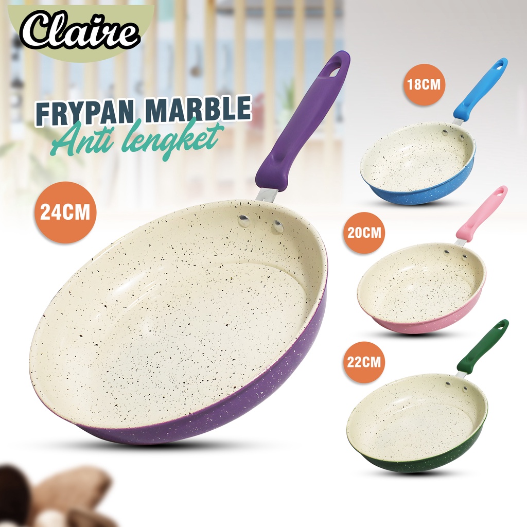 Panci Teflon Frypan warna / Frypan anti lengket / Fry pan Marble