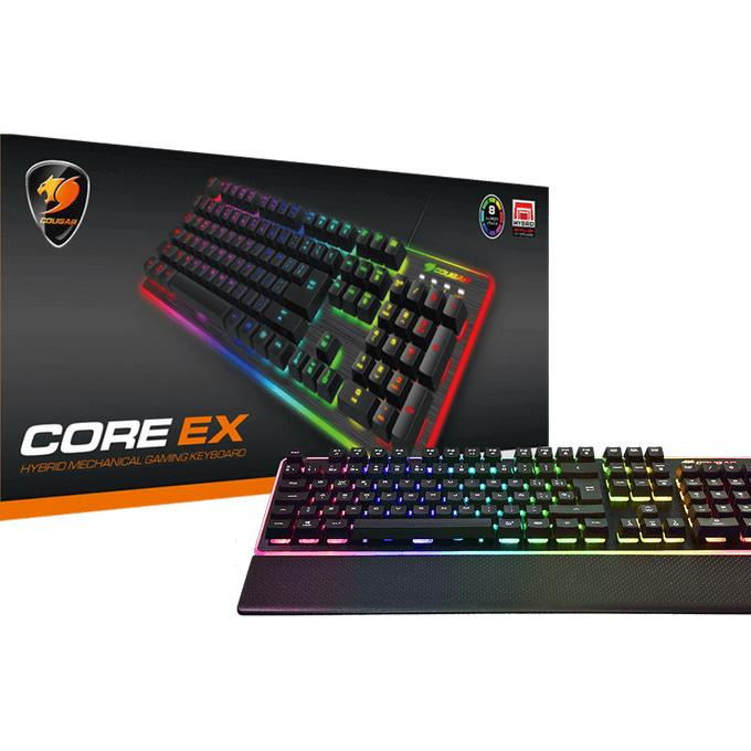 Cougar CORE EX Hybrid Mechanical Gaming Keyboard - Full-size, RGB Backlighting, Palm Rest