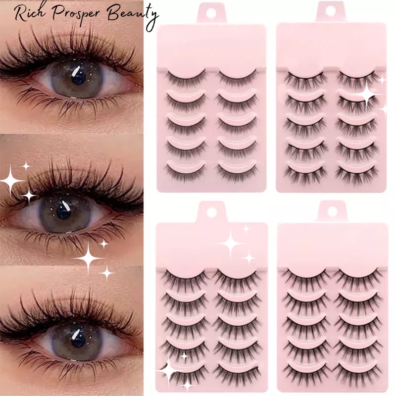 [COD] 3-5 PASANG JAPAN MANGA LASHES - DOUYIN MAKEUP FAIRY PRINCESS Comics Eyelashes natural short daily false eyelashes extension tools bulumata palsu