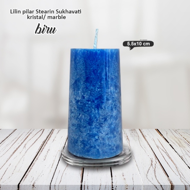 Lilin Stearin palm Candle Kristal Sukhavati Dekorasi Serbaguna 5.5x10