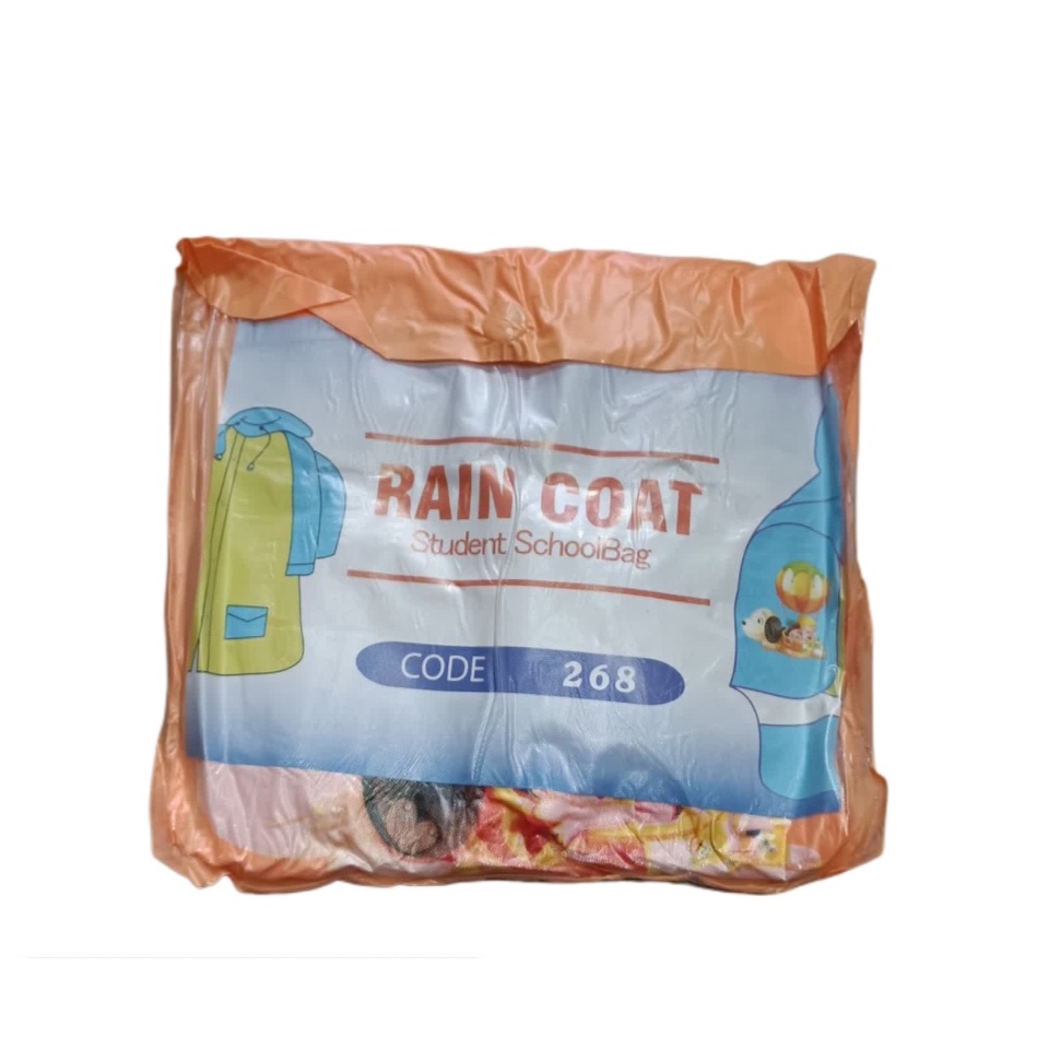 jas hujan anak remaja terusan back pack/ada tas belakang imut dan lucu