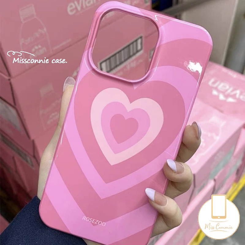 IPHONE Case Compatible Untuk Iphone7 8 Plus XR 11 13 12 14 Pro Max14 Plus X XS Max Se2020Keren Manis Mawar Merah Gradasi Love Hati Glossy Halus Lembut TPU Full Body Pelindung Penutup Belakang