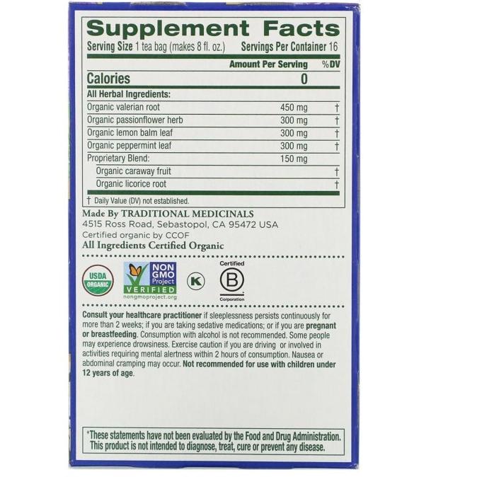 

Traditional Medicinals Organic Nighty Night Extra Tea Valerian