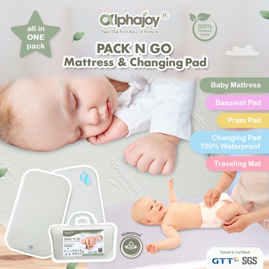 Alphajoy PACK N GO Mattress Changing Pad Waterproof Alas Ganti Popok