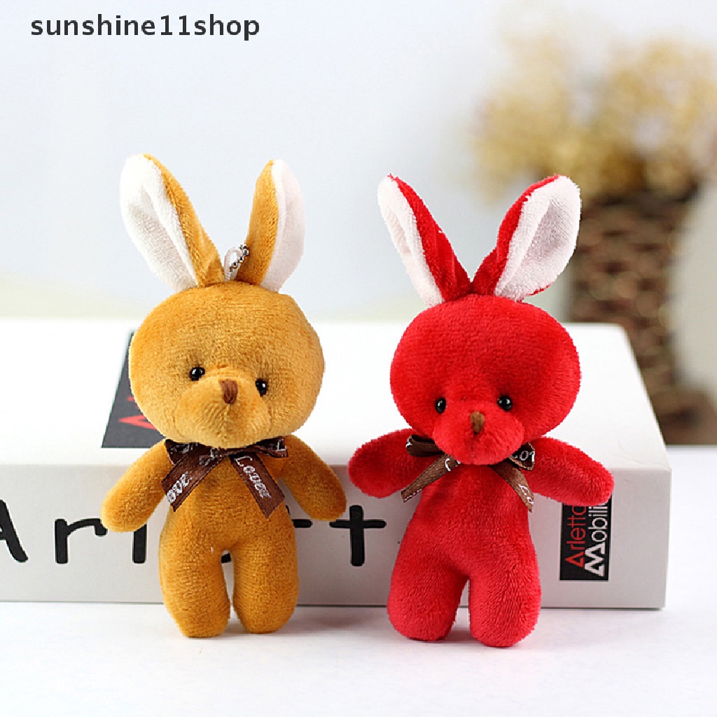 Sho Boneka Kelinci Boneka Kelinci Plush Toy Dasi Kupu Terang Sutra Rabbit Plush Toy Plush Toy Hadiah Kecil Untuk Pesta Pernikahan Gantungan Kunci Tas Ponsel Liontin PP Kapas Boneka Lembut Kelinci N