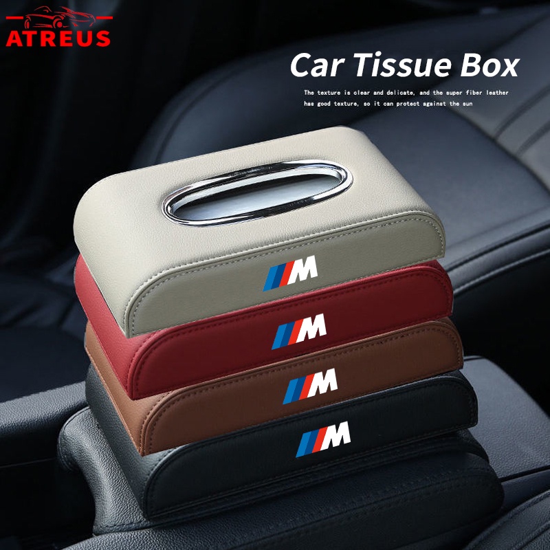 Bmw M Power Kotak Tisu Mobil Kulit Premium Tempat Penyimpanan Tisu Mobil Auto Case For BMW Series 13 5 7x1 X3 X5 X7 Aksesoris Mobil