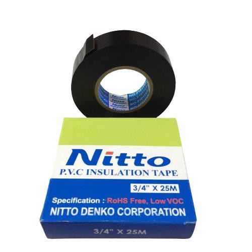 Isolasi Lakban Listrik NITTO Solasi Kabel Listrik PVC Insulation Tape warna hitam