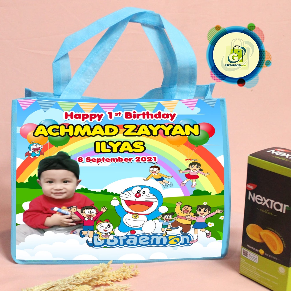 

Goodie Bag Tas Bingkisan Snack Ultah Anak Custom Besar Uk 30 x 10 x 25 (PXLXT) - TEBAL