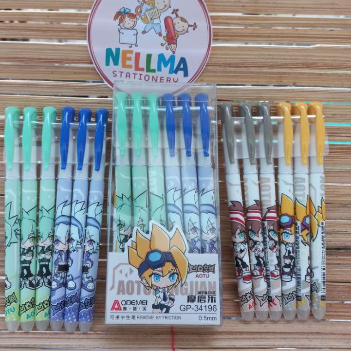 

❈®❈ Pulpen bisa dihapus Aodemei Motif (isi 12pcs)