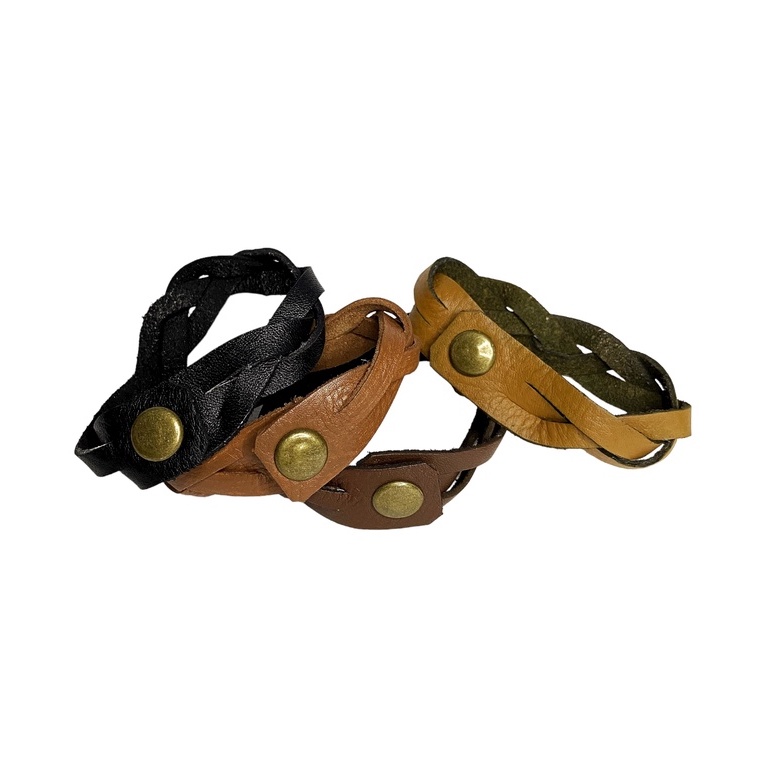 Gelang Kulit Asli / Gelang Kulit Pria / Kulit Sapi Asli 100% Premium