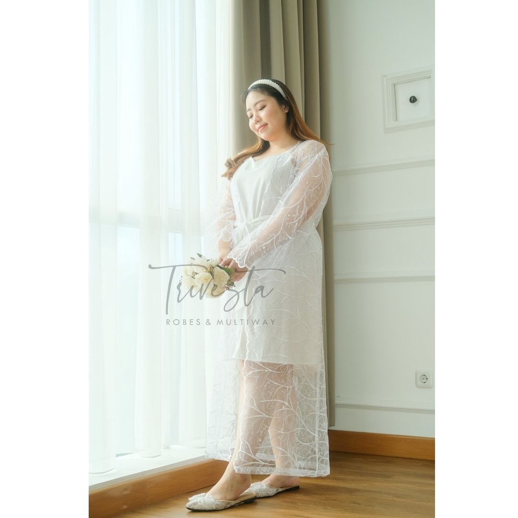 [BIG SIZE] Maylea Long -Signature Collection - KIMONO ROBE PENGANTIN / BRIDESMAID WEDDING ROBE