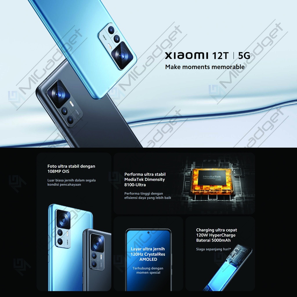 Xiaomi 12T 12 T 5G 8/256 Garansi Resmi
