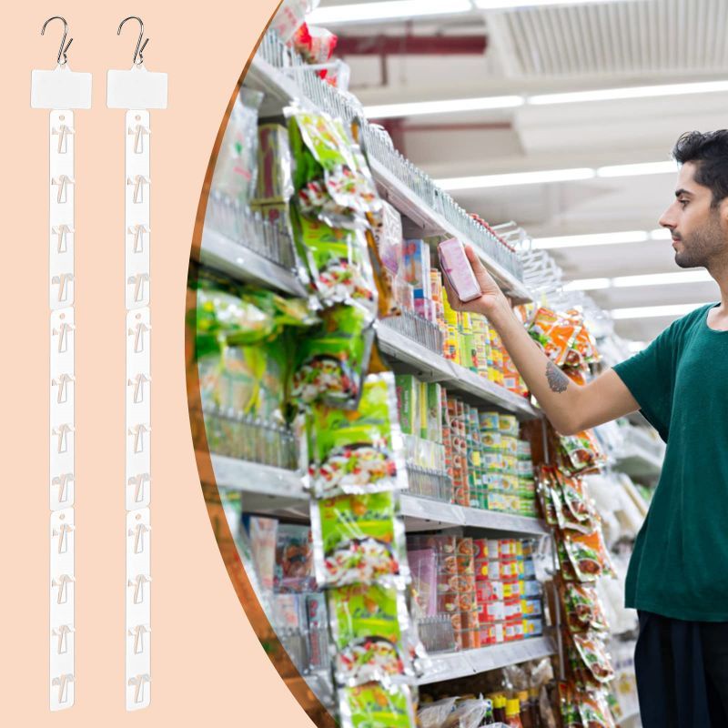 10pcs Clip Strip Display Makanan 62cm Strip Klip Produk Supermarket Snack Hanging Strip