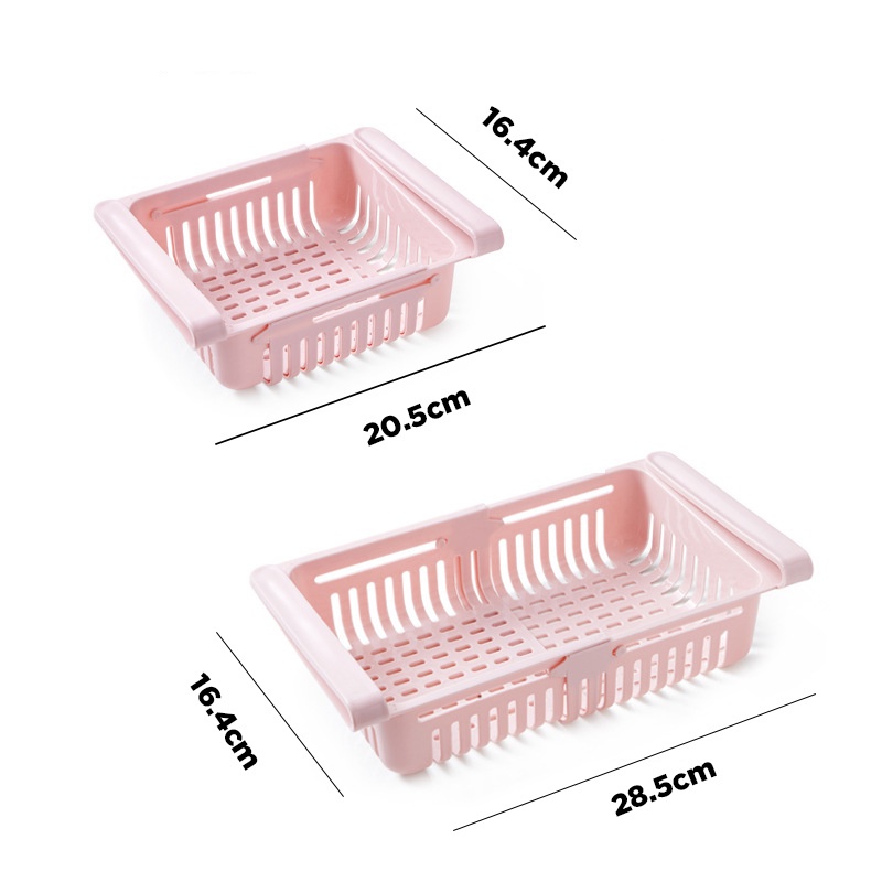 Rak Tambahan Kulkas Serbaguna Sliding Rack Multifungsi Organizer Kulkas / Laci Keranjang Sliding Penyimpanan Kulkas