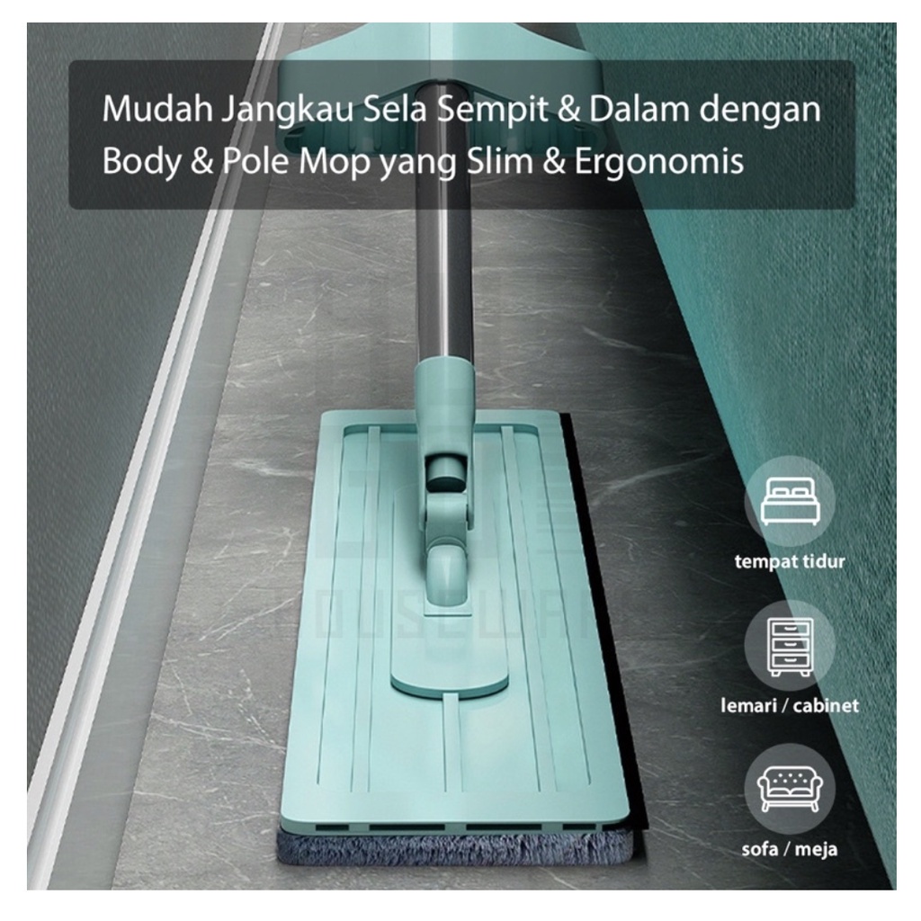 COD SM88 Alat Pel Lantai Ultra Mop - Pel Lantai Microfiber Berputar 360 Derajat