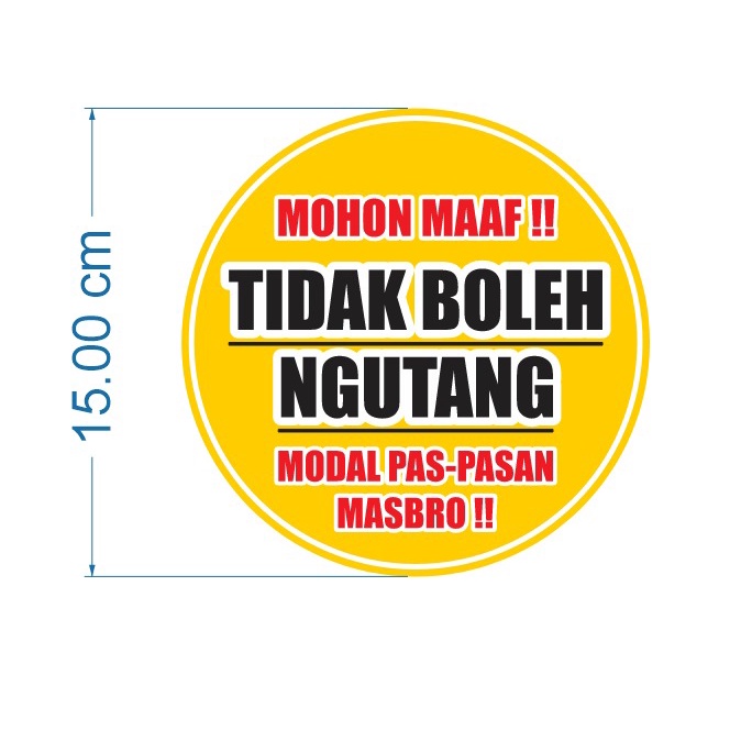 stiker dilarang ngutang