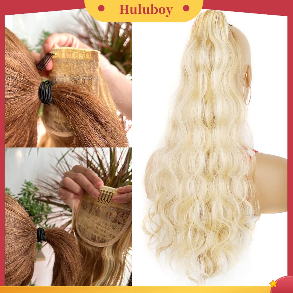 Wig Rambut Palsu Bentuk Ponytail Keriting Tahan Panas Untuk Makeup