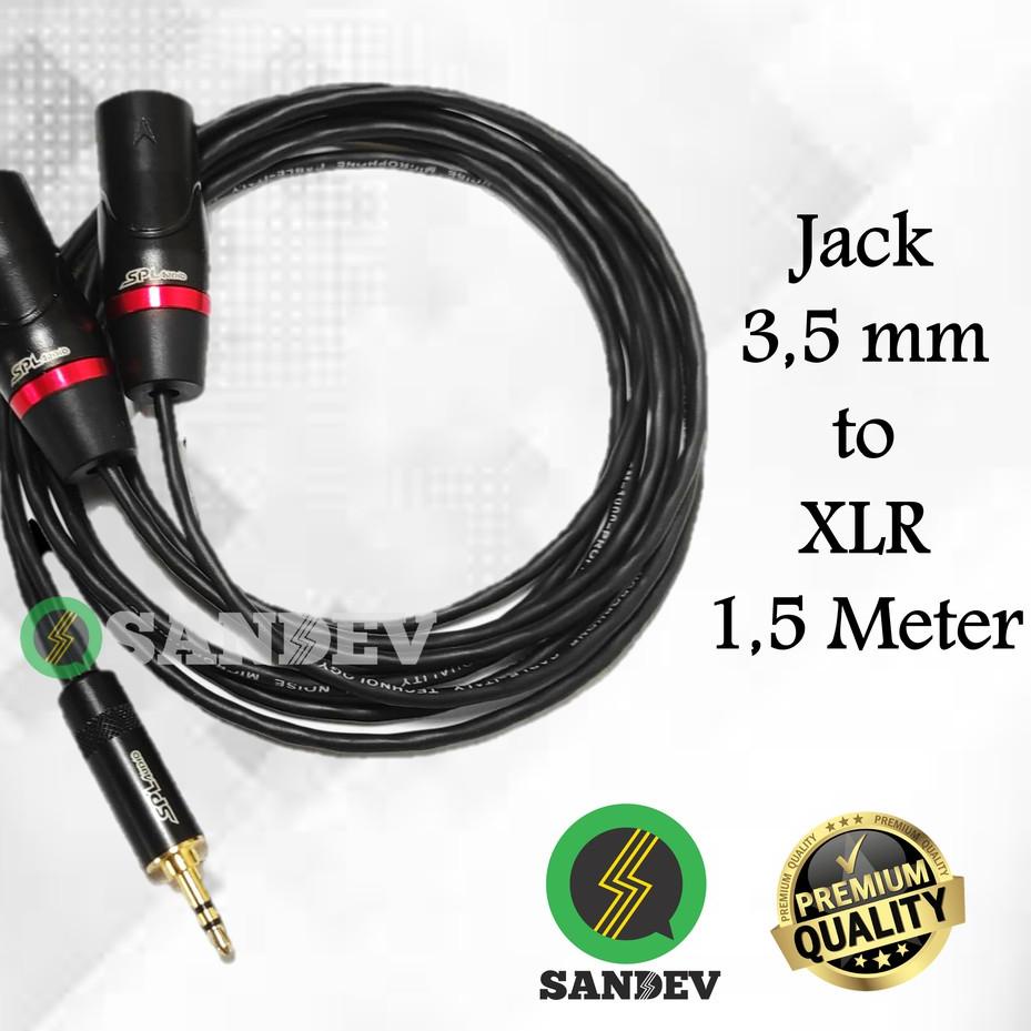New Sale Kabel Jack 3.5 mm to XLR Panjang 1,5 Meter Siap Pakai - Jack HP ke Mixer Premium Quality - 