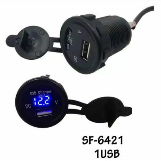 Voltmeter LED Bulat Plus 1 Port USB Charger Hp Motor Universal CR7
