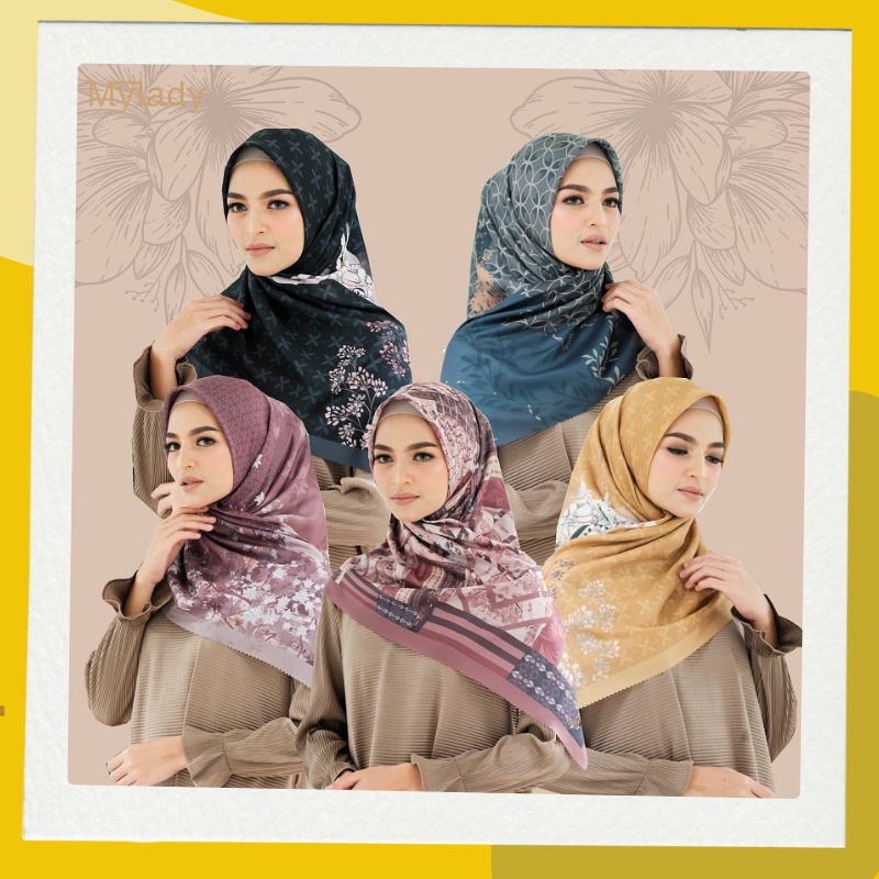 SERI 3 Kerudung MyLady Hijab Signature Voal Dixi Series Jilbab My Lady Segi Empat Motif Premium Ori