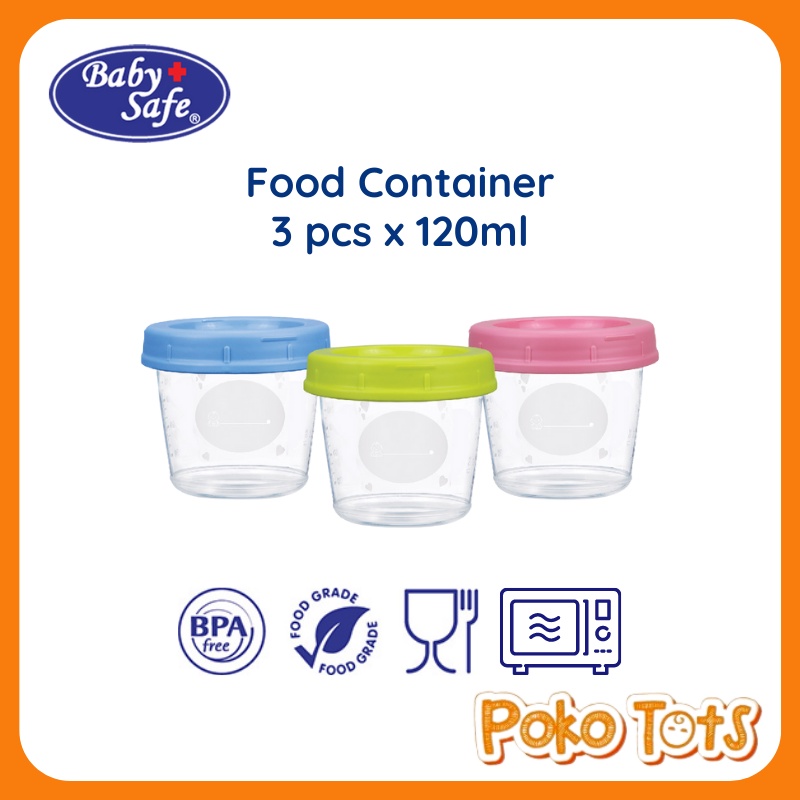 Baby Safe Food Containers isi 3 pcs Tempat Wadah Makanan Bayi Baby Food Storage Container