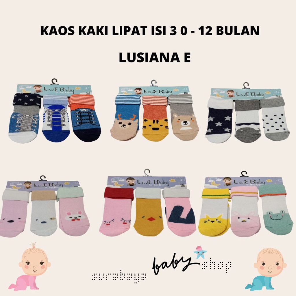 Kaos Kaki Bayi Lipat Isi 3 Lusiana E 0 - 12 Bulan 385200