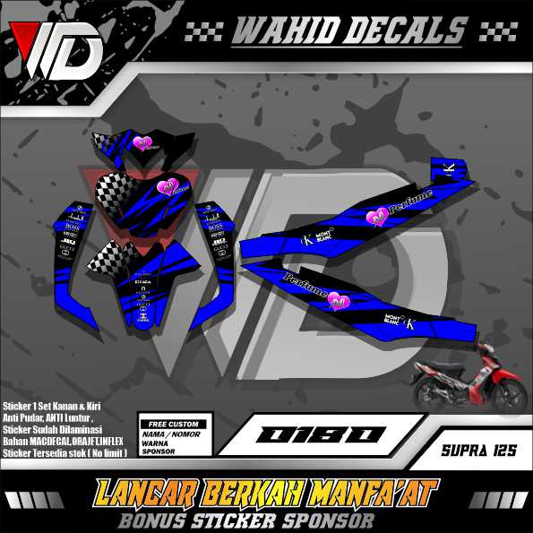 0180 Decal stiker sepeda motor honda supra x 125 variasi