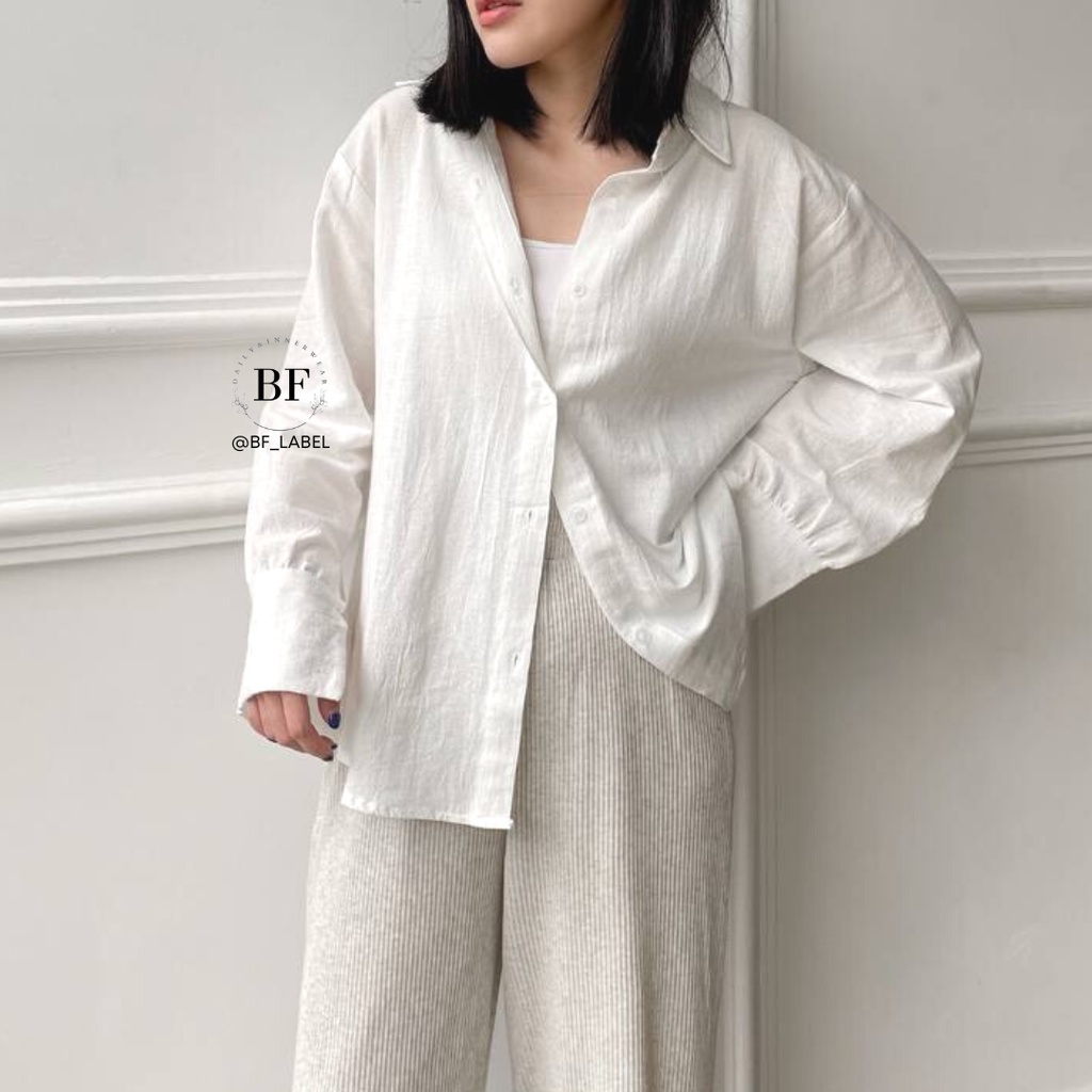 Liza Shirt 550 | Kemeja Linen Basic Shirt | Kemeja Wanita Kemeja Polos by bf_label