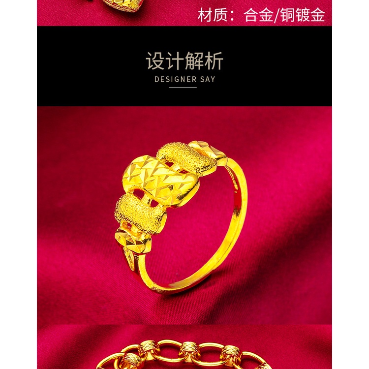 Goldkingdom Perhiasan Fashion Emas Asli Kadar 375Bangkok Aksesoris Ready Stock Baru Sederhana Mendominasi Cinta Perempuan Gelang Tebal