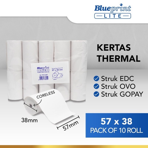 

Kertas Thermal BLUEPRINT LITE 57X38 10Roll