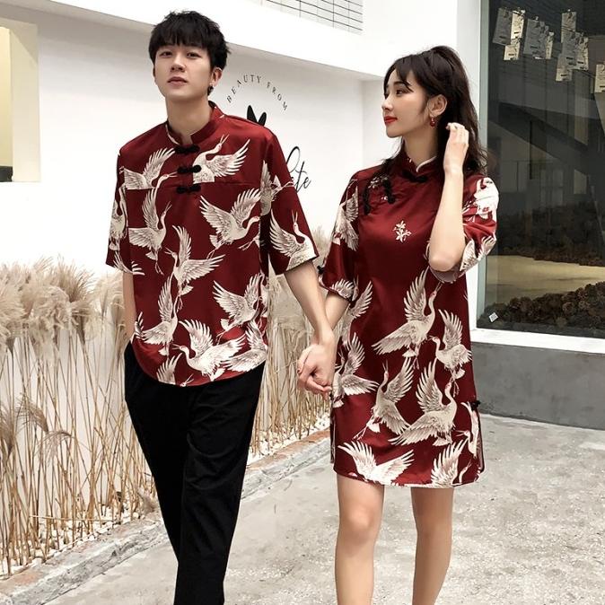 Jual CNY CHEONGSAM COUPLE BAJU PASANGAN SET BAHAN POLYESTER SIZE ...