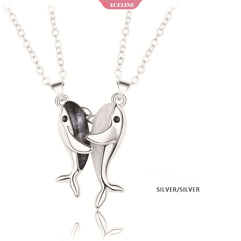 Fashion new whale love Pasangan Kalung magnet Pria Dan Wanita Kalung Hadiah Hari Valentine Grosir [ZXL]