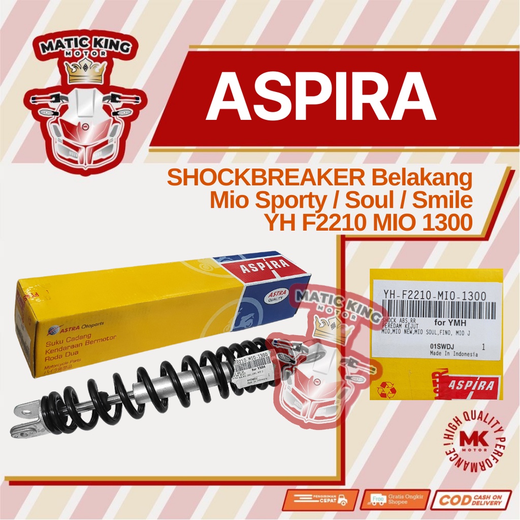 Shockbreaker sok Belakang Mio Sporty / Soul / Smile  ASPIRA YH-F2210-MIO-1300