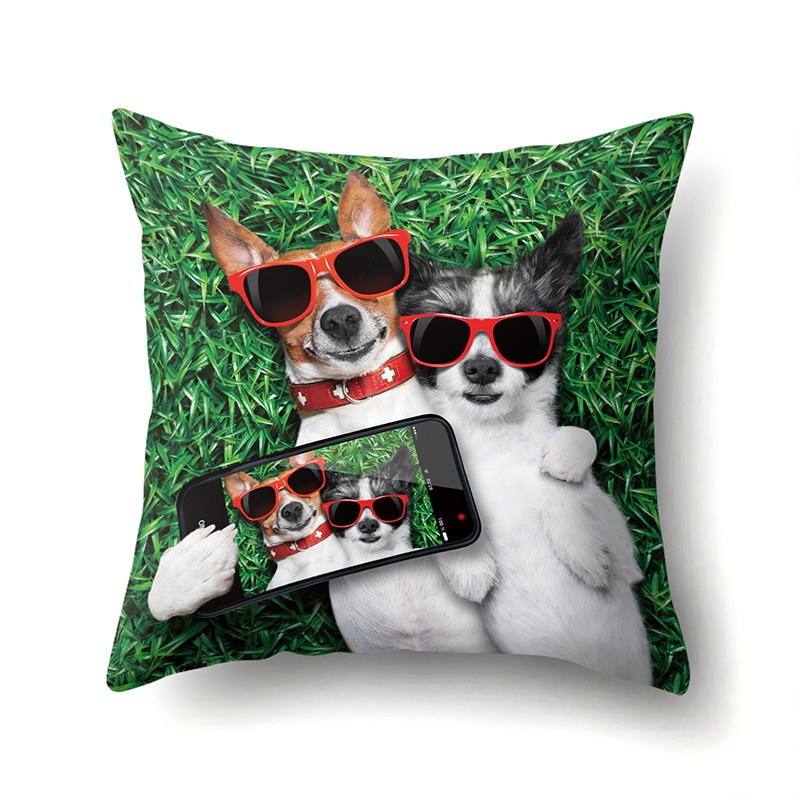 Sarung Bantal Sofa Print Motif LUCU 45 x 45cm Lucu Cute Animal Cushion Cover Kain Kursi