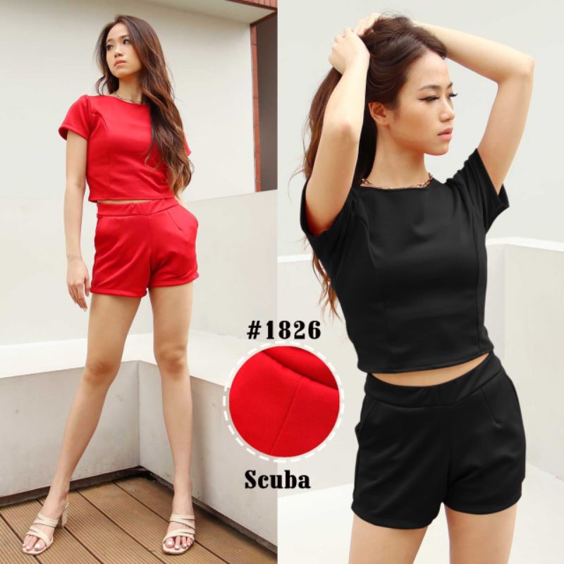 set scuba 1826/set wanita terkini/set wanita terbaru/set wanita Korea/set wanita import/set terkini/