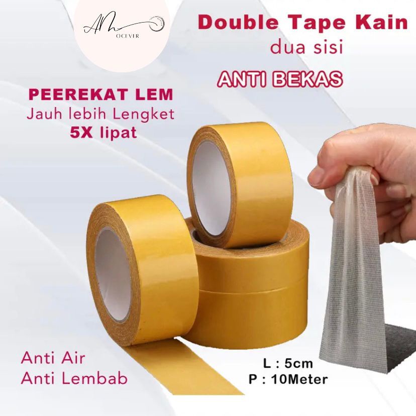 

Double Tape Kain Dua Sisi Tanpa Bekas Isolasi 2 Sisi Solatip Tape