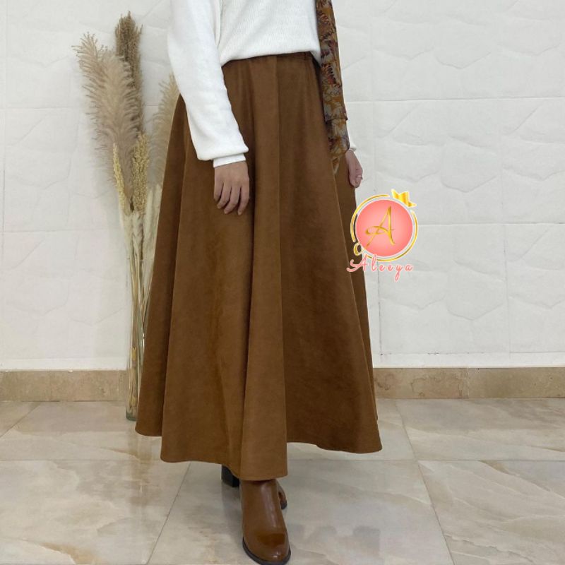 ALEEYA PREMIUM Rok Super Mayung Suede / Havan Maxi Skirt Suede (2128)