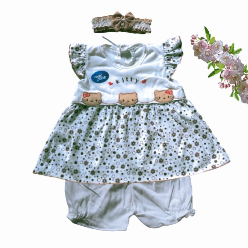 baju bayi perempuan lucu/baju bayi perempuan putih/baju bayi perempuan set bando/Baju bayi perempuan 0-6 bulan/baju bayi perempuan baru lahir/HAMPERS BAYI/dress bayi perempuan