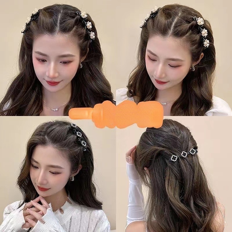 4set Isi 2022musim Gugur Dan Musim Dingin Baru High-end Dikepang Rambut Klip Poni Sisi Rusak Rambut Klip