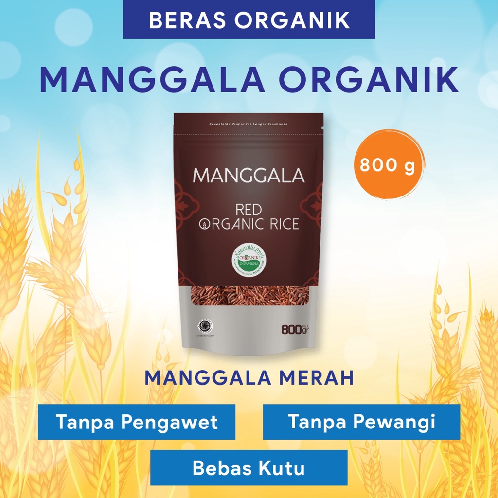 

BERAS MERAH ORGANIK MANGGALA ORGANIC RED RICE - 800 gram