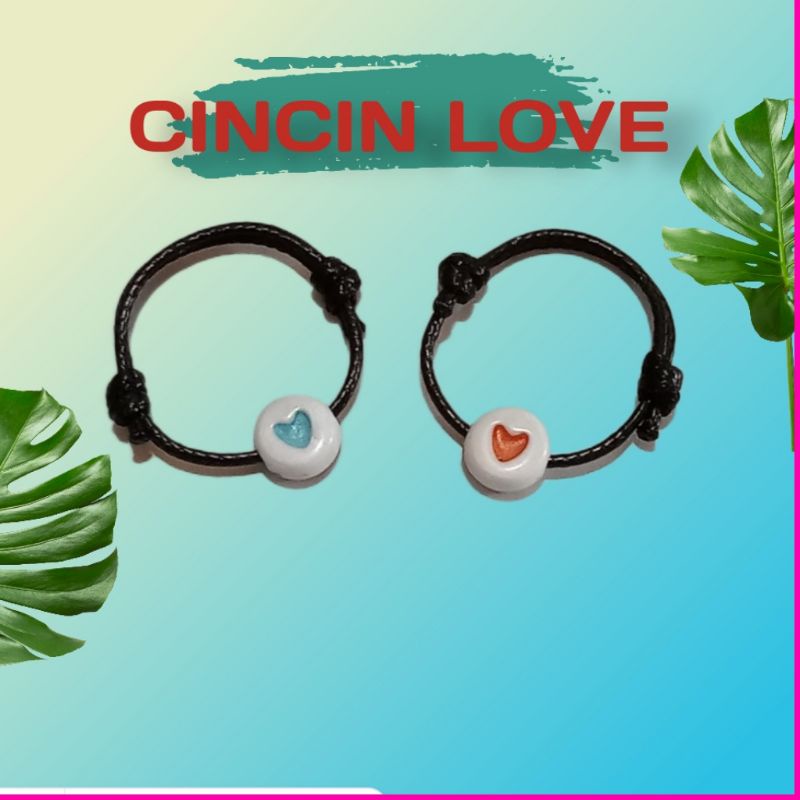 Cincin Love Hitam Cincin Love Putih Cincin Tali