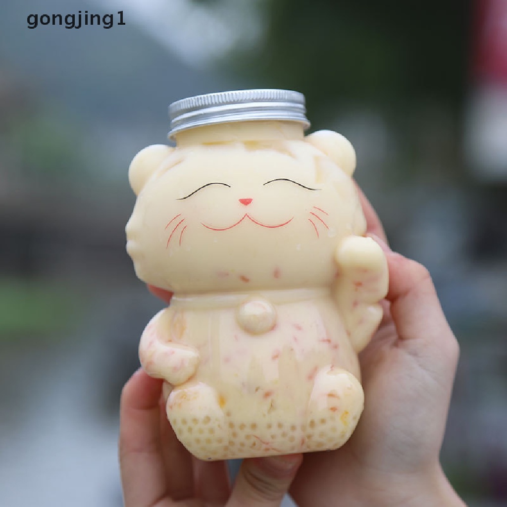 Ggg Botol Jus Homemade Desain Kucing Botol Minuman Botol Juice Botol Jus Minuman Jus Transparan Botol Teh Susu Minuman Dingin Milk Tea Juice Sealed Cap Bottle ID