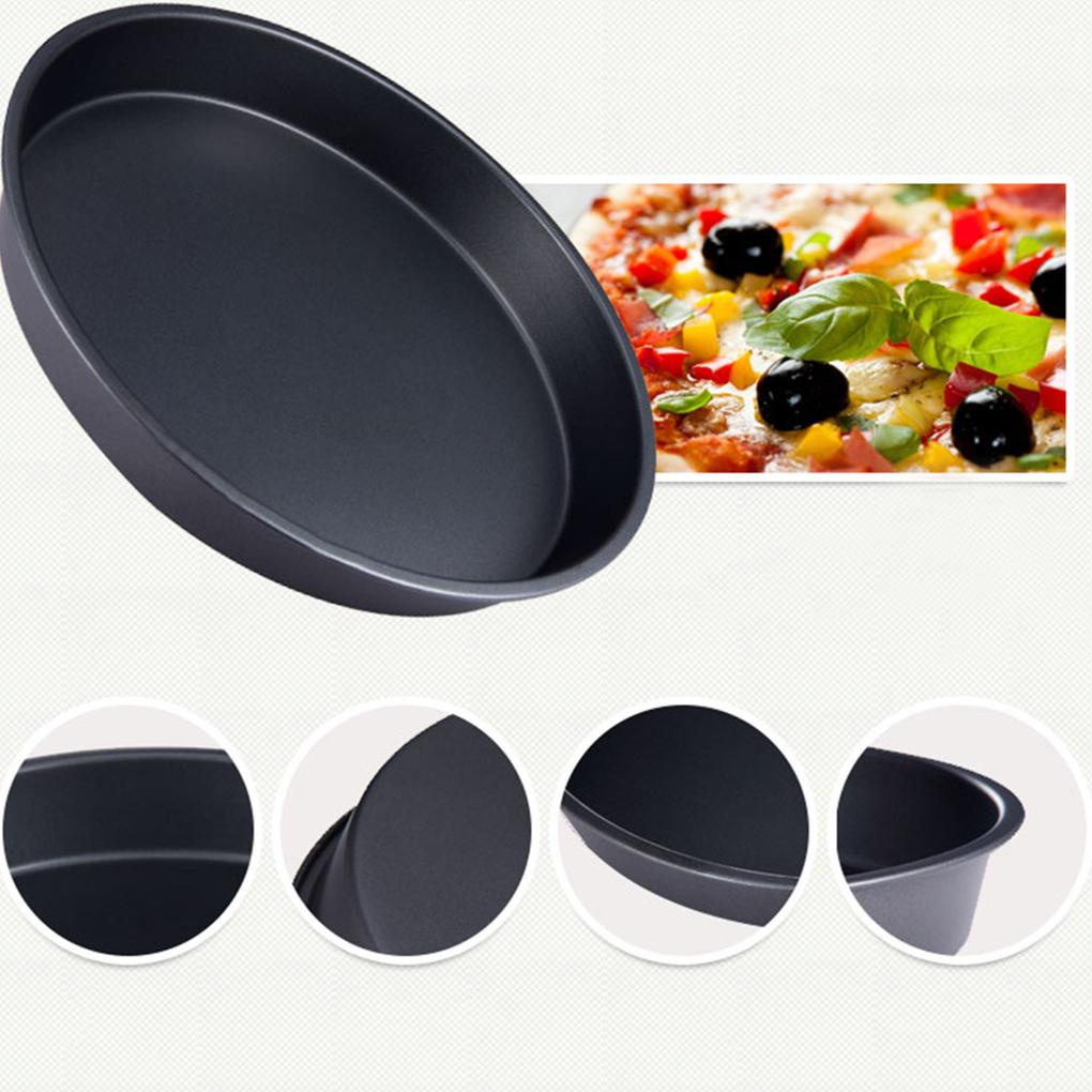 1pcs Carbon steel Loyang Pizza Anti Lengket Bakeware Tray Baking Plate Nampan Oven Bulat