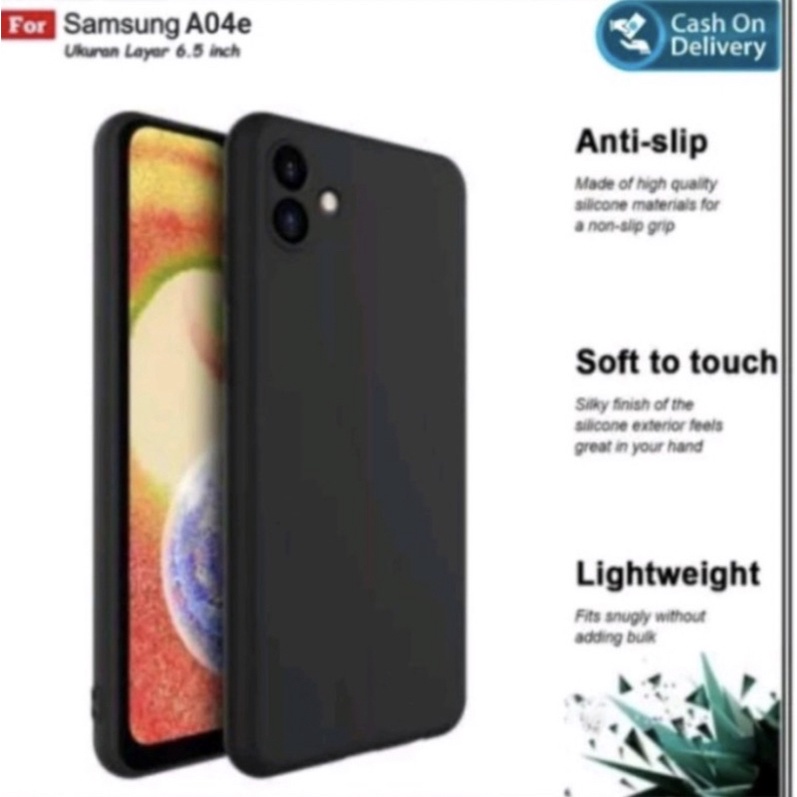 P/BLACK- SAMSUNG A04e A04 E Silikon Case Slim Matte Doff Hitam Black Tipis PREMIUM QUALITY