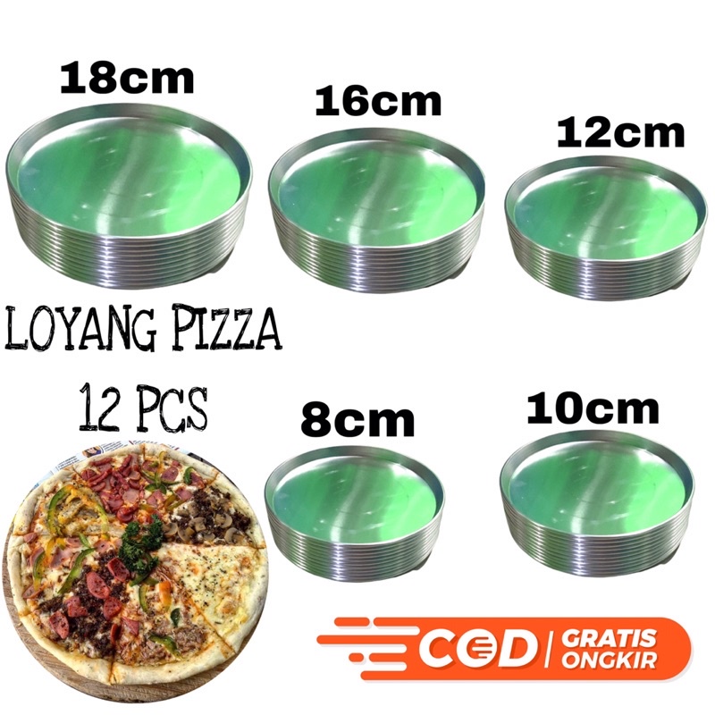 12 PCS Loyang Pan Pizza Mini 8 cm 10 cm 12 cm 14 cm 16 cm 18 cm 1 Lusinan 12 Pcs Murah Loyang Cetaka