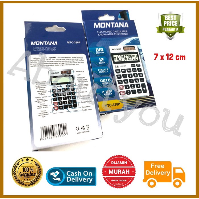 

OBRAL MURAH Kalkulator SAKU Calculator Mini 12 Digit Dual Power Ekonomis