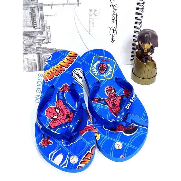Sandal Anak Laki-Laki Karakter Laba laba Spider Biru Merah