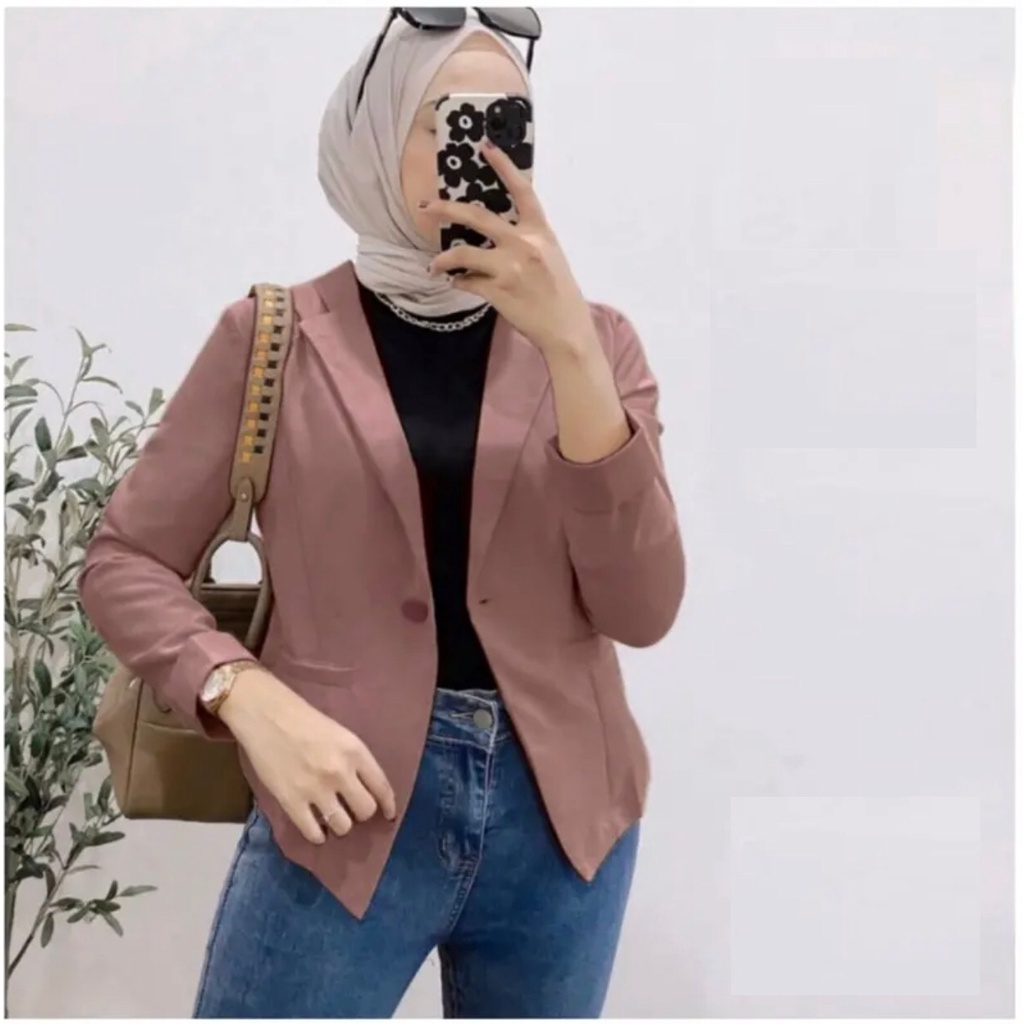 1KG MUAT 4PCS | BLAZER SCUBA KRAH KANCING PREMIUM BAHAN SCUBA FASHION WANITA